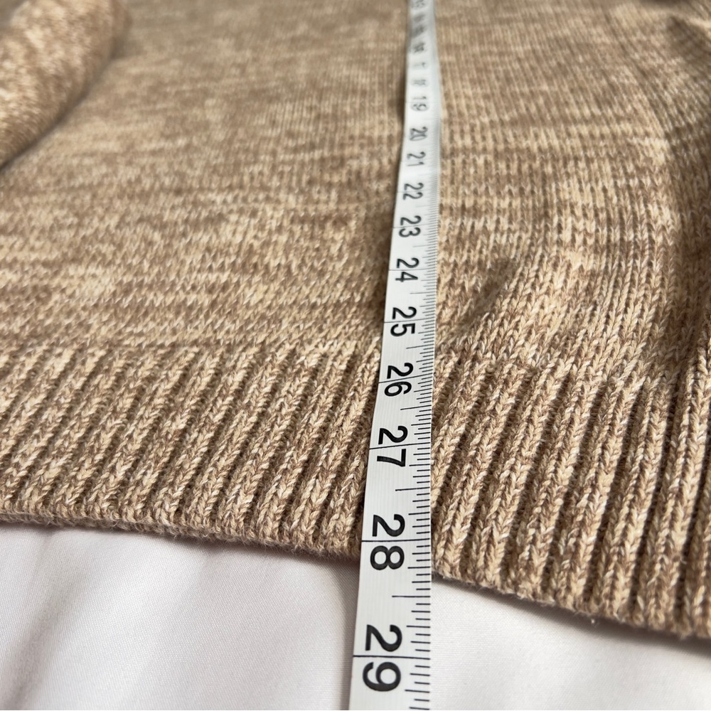 Chaps Tan 3 Button Mock Neck Elbow Patch Cotton Sweater Preppy Men’s Size XL - Picture 7 of 9